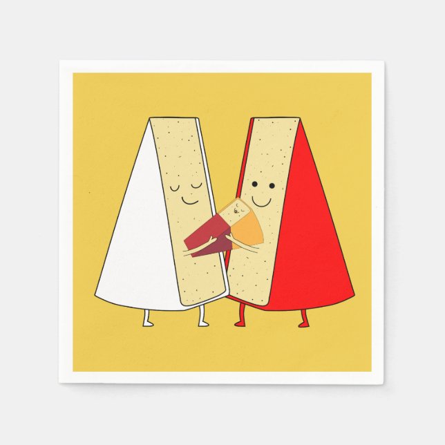 Servilleta De Papel Amantes Del Vino Y El Queso (Anverso)