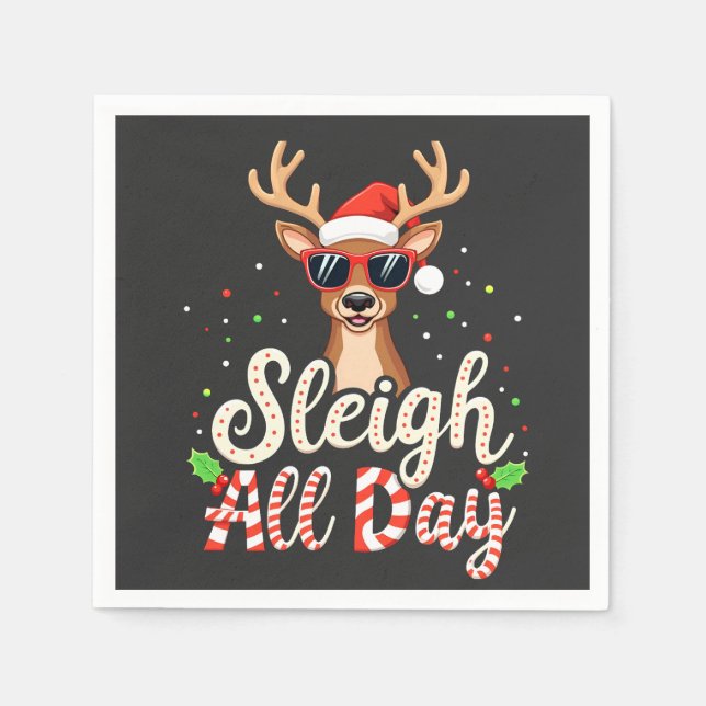 Servilleta De Papel Amantes divertidos de los Navidades de renos de Sl (Anverso)