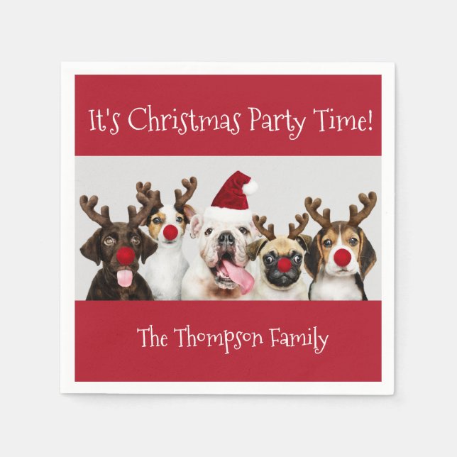 Servilleta De Papel Amantes divertidos del perro | Con nombre (Anverso)