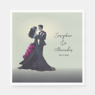 Servilleta De Papel Amantes Góticos Románticos Minimalista Elegante