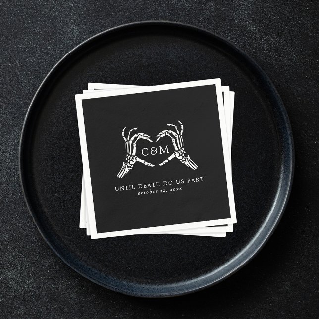 Servilleta De Papel Amantes hasta la muerte Esqueletos y Rosas Bodas (Subido por el creador)