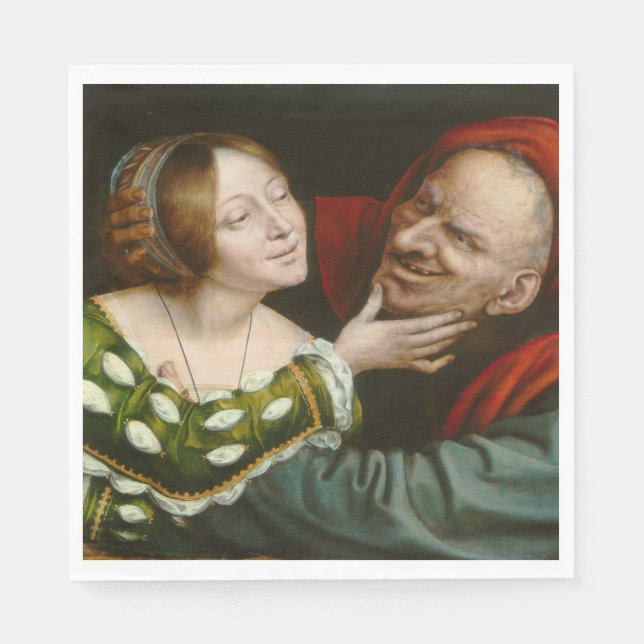 Servilleta De Papel Amantes Ill-Matched (por Quentin Massys) (Anverso)