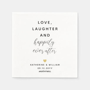 Servilleta De Papel Amar a la risa feliz por siempre después del Boda