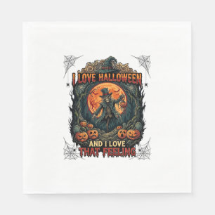 Servilleta De Papel Amar calabaza de luna llena espantapájaros esquele