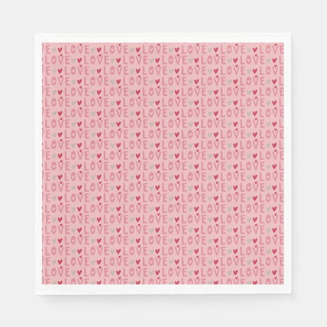 Servilleta De Papel Amar los corazones de San Valentín (Anverso)