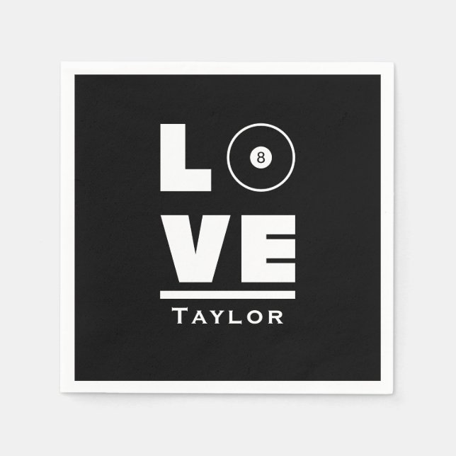 Servilleta De Papel Amar Y Vivir Billar Y Deportes En Piscina Nombre D (Anverso)