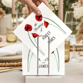 Servilleta De Papel Amaranto Arqueado Flores Boda Moderna