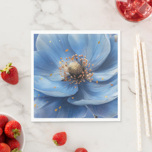 Servilleta De Papel Amaranto y Amapola Azul Minimalista Moderna