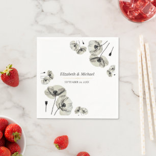 Servilleta De Papel Amarillas Elegantes Neutras Adormideras Boda Minim