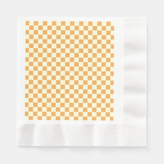 Servilleta De Papel amarillo a cuadros (Anverso)