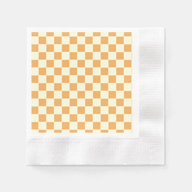 Servilleta De Papel amarillo a cuadros (Anverso)