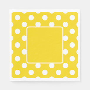 Servilleta De Papel Amarillo Con Lunares Blancos