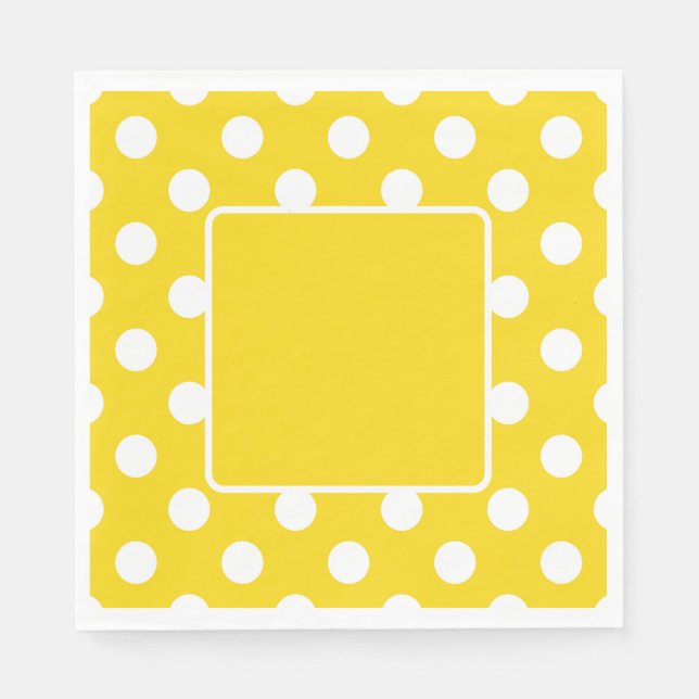 Servilleta De Papel Amarillo Con Lunares Blancos (Anverso)