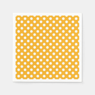 Servilleta De Papel Amarillo de girasol brillante y lunares blancos