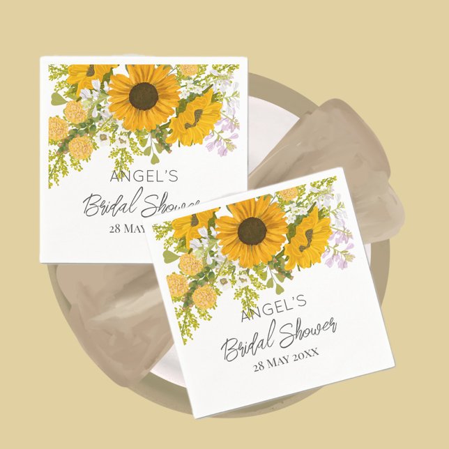 Servilleta De Papel Amarillo de los girasoles modernos Bouquet Bridal  (Subido por el creador)