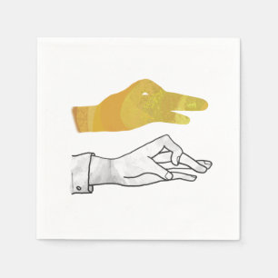 Servilleta De Papel Amarillo del pato de la silueta manual