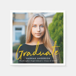 Servilleta De Papel Amarillo | Graduación de la foto del guión de pinc