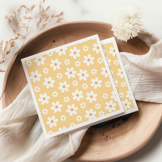 Servilleta De Papel Amarillo Groovy Daisy retro (Subido por el creador)