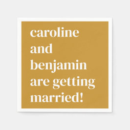 Servilleta De Papel Amarillo moderno negrita negrita matrimonio person