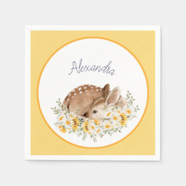 Servilleta De Papel Amarillo Nuestro Pequeño Querido Venado, Sunflower
