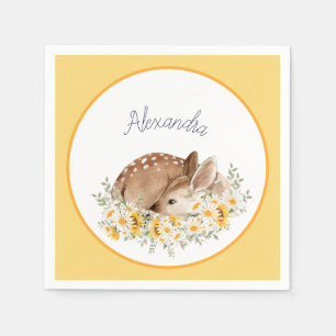 Servilleta De Papel Amarillo Nuestro Pequeño Querido Venado, Sunflower