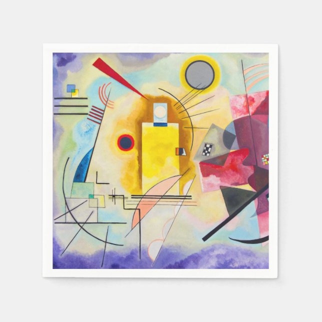 Servilleta De Papel Amarillo-Rojo-Azul de Kandinsky (Anverso)