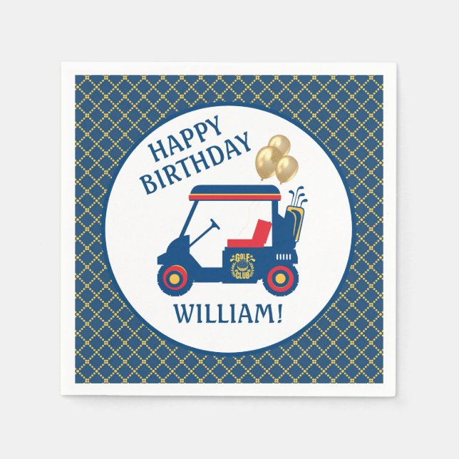 Servilleta De Papel Amarillo rojo azul marino personalizado (Anverso)