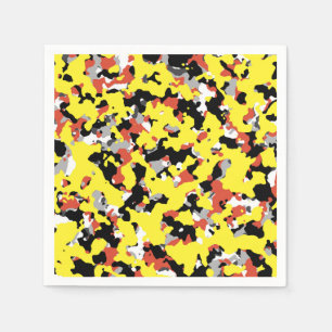 Servilleta De Papel Amarillo Rojo Negro Gris Camuflaje Camuflaje Fiest