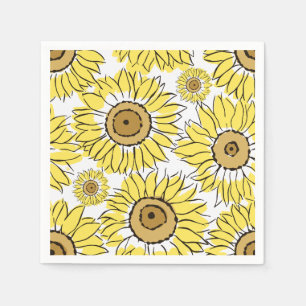 Servilleta De Papel Amarillo vibrante de la flor dorada