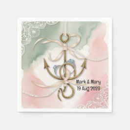 Servilleta De Papel Amarrado a los amantes de la pesca Boda Watercolor