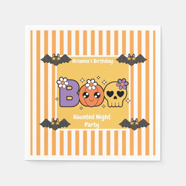 Servilleta De Papel Amarrado Fiesta nocturno cumpleaños - noche de Hal (Anverso)
