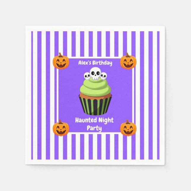 Servilleta De Papel Amarrado Fiesta nocturno cumpleaños - noche de Hal (Anverso)