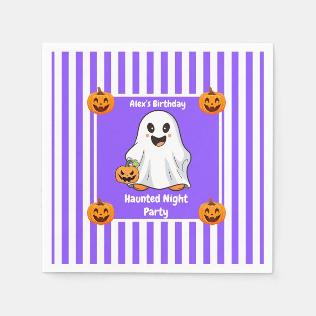 Servilleta De Papel Amarrado Fiesta nocturno cumpleaños - noche de Hal (Anverso)