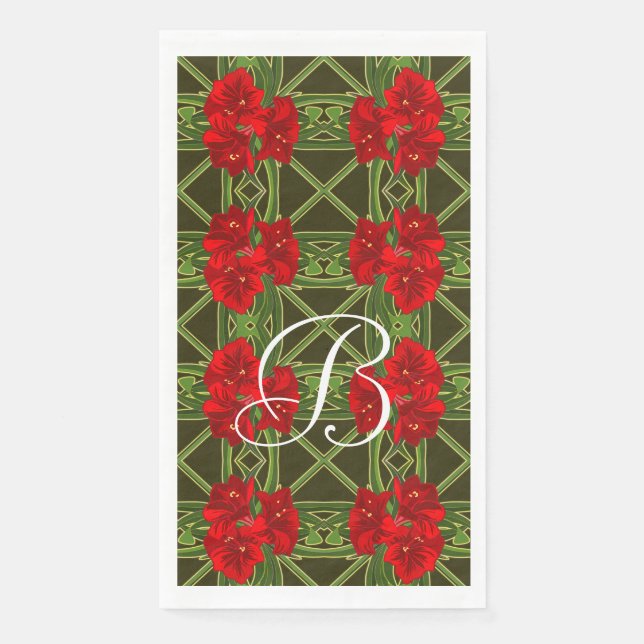 Servilleta De Papel Amaryllis Garden Toalla de Huésped/Napkin—Personal (Anverso)