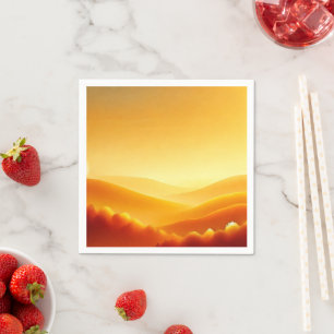 Servilleta De Papel Amber Sunrise Fall Gradient Découp Napkins