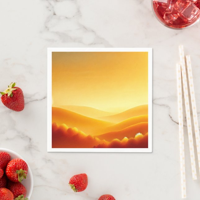 Servilleta De Papel Amber Sunrise Fall Gradient Découp Napkins (In situ)