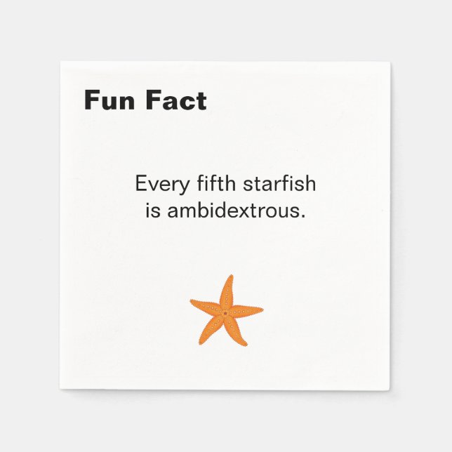 Servilleta De Papel Ambidextrous Starfish Fun Fact Cocktail (Anverso)