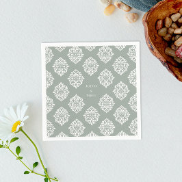 Servilleta De Papel Ambiencia de Damask Pale Olive Classic Bodas