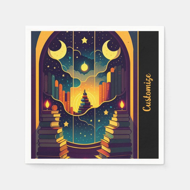 Servilleta De Papel Ámbito Mágico De Los Libros (Anverso)