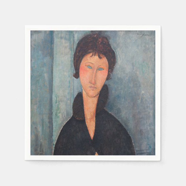 Servilleta De Papel Amedeo Modigliani - Mujer con ojos azules (Anverso)
