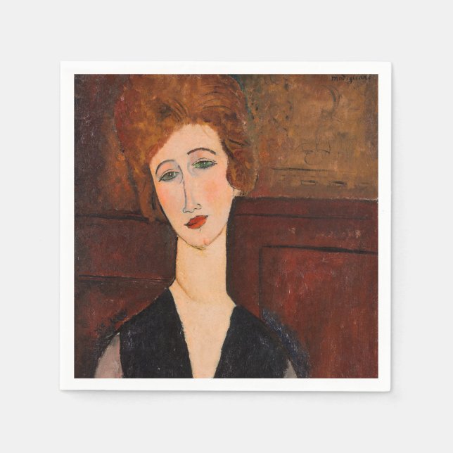 Servilleta De Papel Amedeo Modigliani - Retrato de una mujer (Anverso)