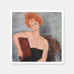 Servilleta De Papel Amedeo Modigliani - Vestido nocturno Chica pelirro