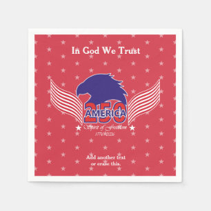 Servilleta De Papel América 250º-Espíritu de Libertad-Rojo-Texto Edita