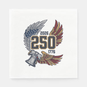 Servilleta De Papel América 250 Alas de Águila 2026 Diseño Patriótico_