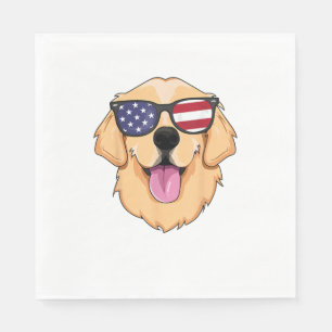 Servilleta De Papel America Golden Retriever 4 de julio para hombres