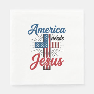 Servilleta De Papel América Necesita Jesús Diseño de Camiseta Cruz Pat