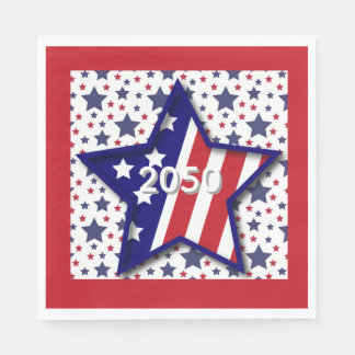 Servilleta De Papel American Birthday 2025 Star Paper Napkin