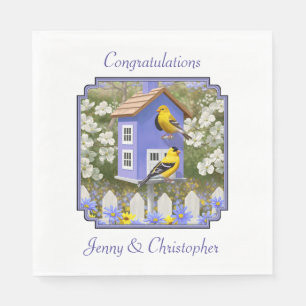 Servilleta De Papel American Goldfinch Bird House Flower Garden