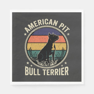Servilleta De Papel American Pit Bull Terrier Perro Cuerda Atardecer V