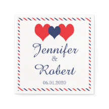 Americana Hearts Boda Napkin